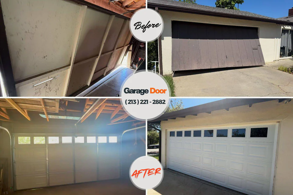 Before and after: garage door repair Natrona Heights, PA